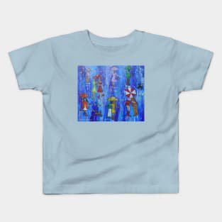 Colourful Umbrellas in a blue Sky Kids T-Shirt